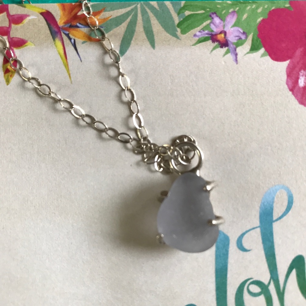 Georgeous Rare Lavender Beach Glass Pendant